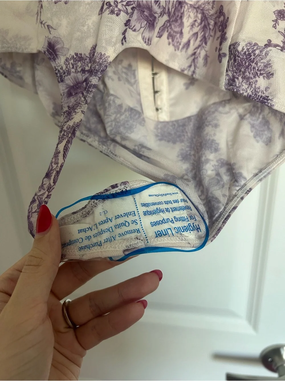 NWT Free People Cream and Lavender Floral Corset Bodysuit
